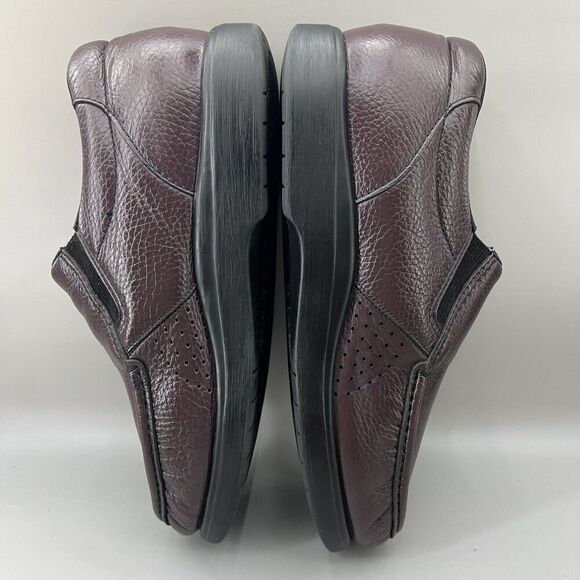 SAS Side Gore Men Size‎ 10.5 WW Shoes Burgundy Cordovan Leather Slip On Loafers - Picture 6 of 8